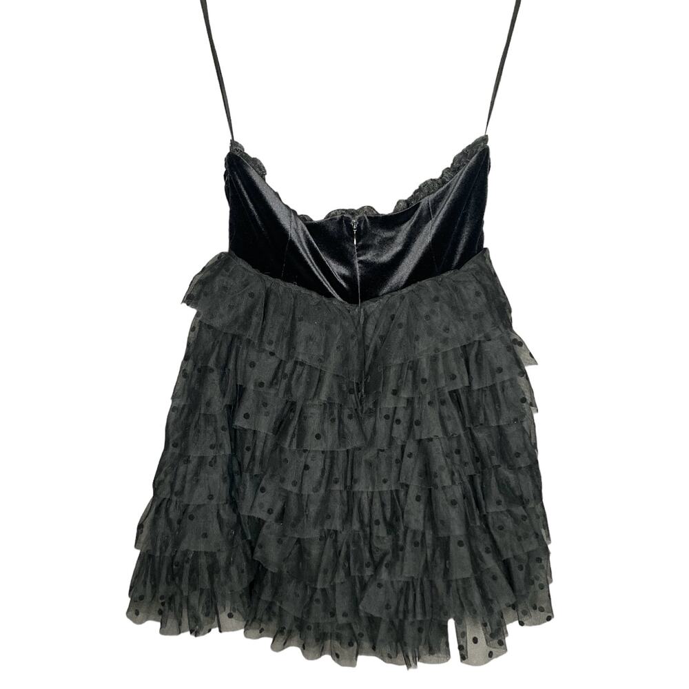 For Love & Lemons Jourdan Off the Shoulder Mini Dress Black w/ Gloves size M - Picture 6 of 16